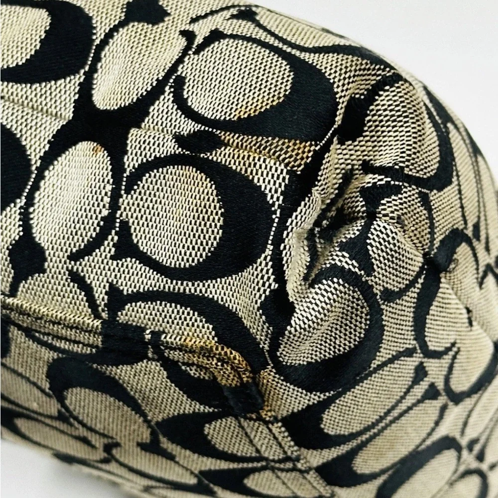Coach Black and Tan Signature Shoulder Bag